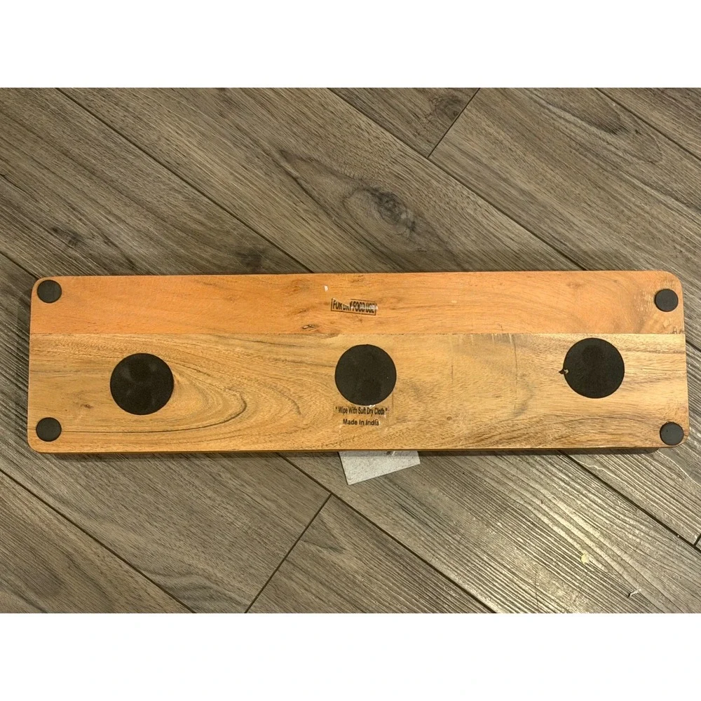 Handcrafted Wood & Metal Bumblebee 3-Section Decorative Tray Platter NWT 21